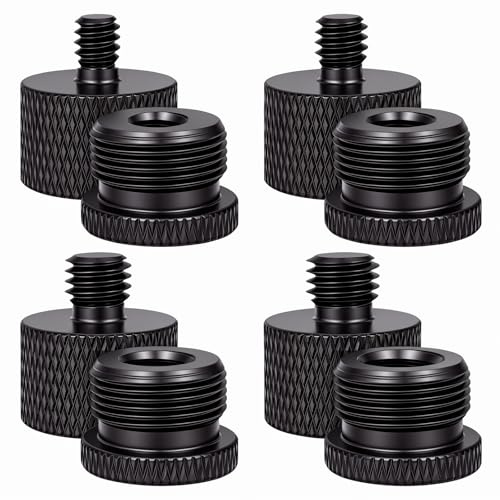 HJZHII 8 Stück Mikrofonständer Adapter, Mikrofon Gewindeadapter | 5/8“ auf 3/8“, 3/8“ auf 5/8“, 5/8“ auf 1/4“, 1/4“ auf 5/8“ Mikrofon Ständer Adapter Stativ Schraube-Adapter für Microphone