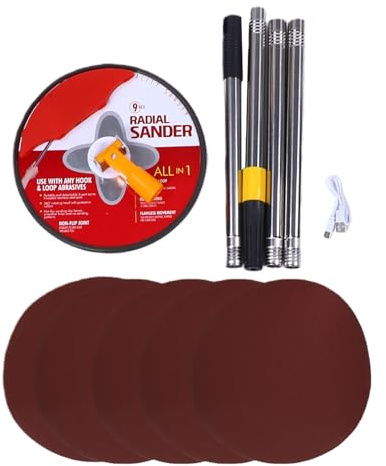 Fafeicy Hand-Trockenbauschleifer mit LED-Licht, Rotierender Stabschleifer, 49-Zoll-Verlängerungsstange, Schleifwerkzeug für Projekte mit Hoher Decke und Wandmalerei