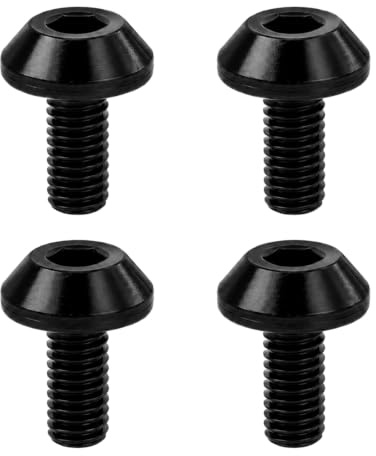 Tinminx 4 Pcs M5 x 12mm Bicycle Water Bottle Cage Bolts, Black Hex Socket Screws for Bike Bottle Cage Holder, Bracket Mounting, Road Bike and Mountain Bike Use