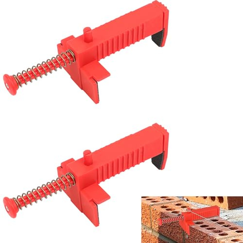 Gxdamxz 2 Pcs Brick Liner Runner Tool, Brick Clamping Wire Drawer Spreader, Masonry Line Clamps Leveling Measure Tool for Construction and Bricklaying
