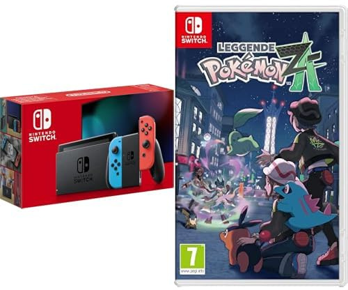 Nintendo Console Switch con Joy-Con Rosso Neon e Blu Neon + Leggende Pokmon: Z-A, Videogioco, Italiana, Versione su scheda