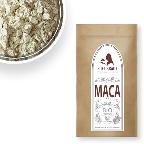 Maca Pulver BIO MACA ROT 1kg | EDEL KRAUT - 1000g 100% reines Rotes Maca Pulver Bio aus Peru - PREMIUM Bio Maca Pulver rot für Maca Cafe - maca coffee