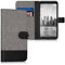 kwmobile Wallet Case Compatible with Google Pixel 2 XL - Case Fabric and Faux Leather Phone Flip Cover - Grey/Black