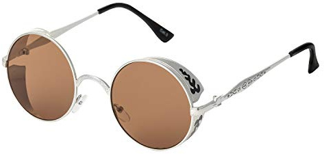 UltraByEasyPeasyStore Steampunk Circle Sunglasses Retro Mens Women Cosplay Cyber Vintage UV400 Goggles