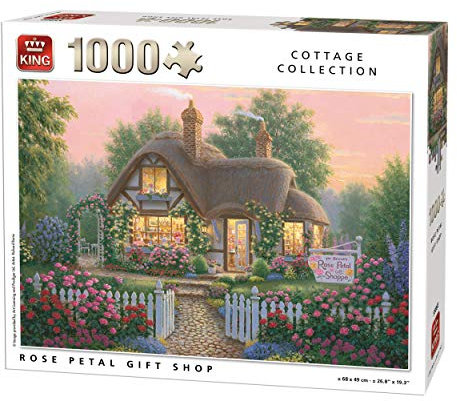 KING 55860 Cottage Rose Petal Gift Shop Puzzle 1000 Teile, vollfarbig, 68 x 49 cm