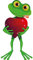 kleberio Aufkleber Sticker Frosch mit Herz selbstklebend Autoaufkleber Sticker für Kinder Bild Dekoration Set Car Wohnwagen wetterfest 16 x 30 cm