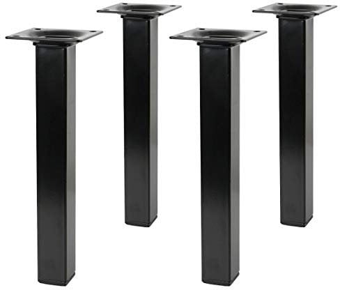 Amig 4er Set Tischfüße Ausführung Schwarz Eckig 25 x 25 mm Höhe 350 mm Möbelfüße