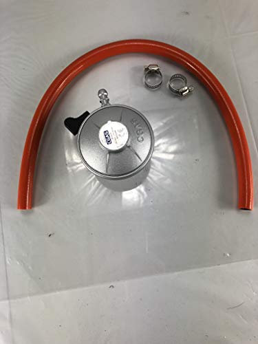 Butane Propane Gas Regulator With 50CM Hose & 2 MIKALOR Stainless Band Hose Clips Fits Calor Gas/Flogas Cylinder (5 year Warranty)