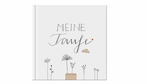 Gästebuch - meine Taufe - weiß mit Blumen, Taufbuch für Tauffeier, Tauffest, als Taufgeschenk, 100 S., Recyclingpapier, umweltfreundlich, Hardcover, 21x21 cm