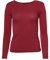 Easy Young Fashion - Damen Basic Rundhals Shirt - Langarm Unterziehshirt - Skinny Fit 1093 - Dunkelrot L