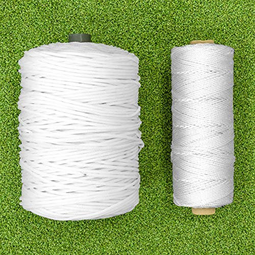 TITAN 2mm or 4mm Industrial/Sports Net Fixing Twine - White/Blue Strong String (4mm Braided Twine, White) - 500g/1kg Roll - 1,082ft/853ft Length - Garden & Home Craft DIY String