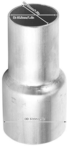 Adaptateur de tuyau d'échappement, connecteur de réducteur d'adaptateur de tuyau d'échappement universel en acier inoxydable 2in OD à 1.5in OD, Modification/rénovation