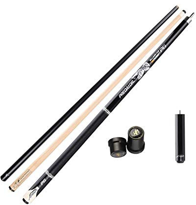YRU 1/2 Stuck Billard Queue, 147CM Handgefertigte Carbon + Maple Shaft Professionelle Billard Pool Cue Stick 19-20 OZ(Size:11.5MM,Color:B-2shafts-extensio)