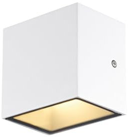 SLV Wandaufbauleuchte SITRA S Single / Beleuchtung für Wände, Wege, Eingänge, LED Spot außen, Aufbau-Leuchte Outdoor, Gartenlampe / IP44 6.2W 580/620lm 3000/4000K CCT SWITCH weiß