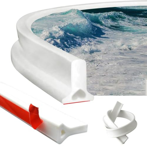 Lvjkes Barrage deau seuil de silicone, Barrière de douche pliable, Bande de retenue deau pour seuil de porte de salle de bain avec séparation à sec de colle (blanc)