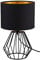 Reality Leuchten RL LIVE YOUR LIGHT Tischleuchte Chuck R50931002, Metall schwarz matt, Stoffschirm schwarz, exklusiv 1x E14