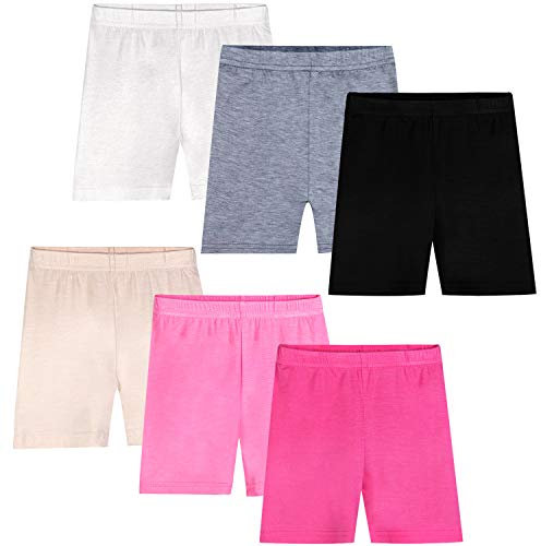 Auranso 6er Pack Radlerhose Mädchen Kurze Leggings mädchen Hose Shorts Radlerhosen Kinder Legging Hosen Sommershorts für 134 140 152 158 7-8Jahre Mehrfarbig