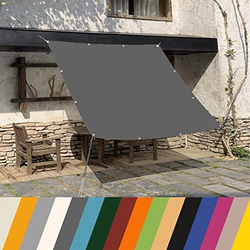 KUAW Sonnensegel Rechteck 8x10M Für Garten, Balkon, Terrasse, Camping Hochwertiger Wind- & Sichtschutz Zaun Sonnenschutz 95% UV Schutz, Dunkelgrau
