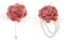 YINETTECH Ansteckblume für Handgelenk, Ansteckblume für Hochzeit, Party, Abschlussball, Braut, Seide, Braut, Bräutigam, Rose, Boutonniere, Hochzeitsarmband, Handblumen, Rosa, 2 Stück