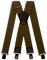 Olata Extra Breite Herren Hosenträger X-Form Metall Clip mit Schwarz Leder – 5 cm. Olivgrün (Schwarz Clips)