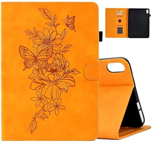 MOKASE Case for 2021 iPad Mini 6th Generation 8.3 inch Case, Suede Leather Multi-Angle Folio Stand Cover, Smart Auto Wake/Sleep with Pen Holder & Card Slots for 8.3 iPad Mini 6 2021 Release, Yellow