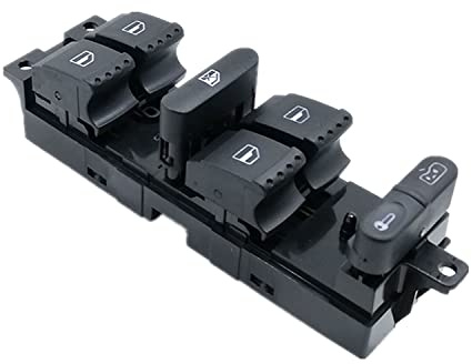 LEDFEWAG Interrupteur Commande lève vitre Bouton maître Console pour Auto 1J4959857D Compatible Pour Golf 4 pour Jetta Bora pour Passat B5 pour Seat Leon Toledo
