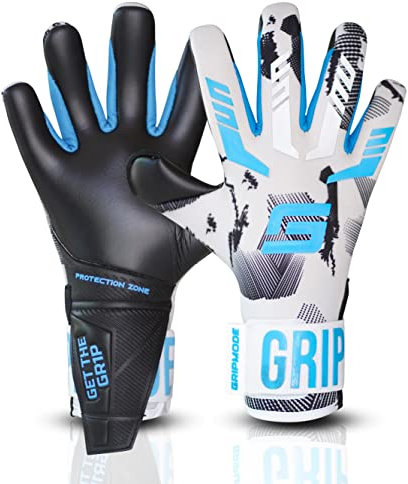 GRIPMODE Bandit Hybrid Torwarthandschuhe I Torhüter Handschuhe mit Belag aus Griptec® Latex für jedes Wetter I Fußball-Torwarthandschuhe für Kinder, Jugendliche & Erwachsene I Größe 7-11