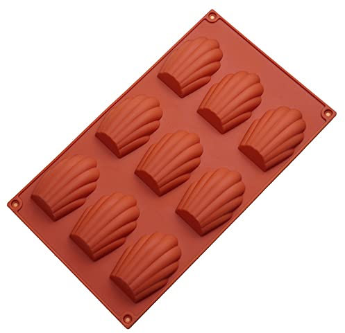 XUELIYUN Mini Silicone Baking Tray - 9 Cavity Madeleine Moulds, Non-Sticky Silicone Moulds for Baking Cake, Chocolate, Candy, Biscuits