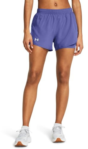 Under Armour Damen Fly by 2-in-1 Shorts, (561) Starlight/Starlight/Reflective, Mittel