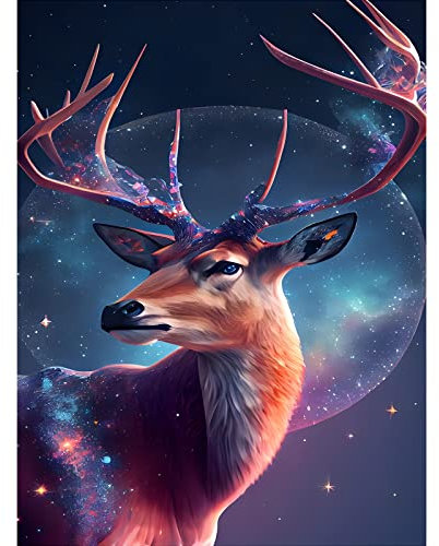 EOBROMD Diamond Painting Rentier, 5D Diamant Painting Bilder Erwachsene Hirsch, DIY Tiere Diamant Malerei Set für Wanddekoration 30x40 cm