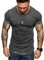 Rela Bota Herren Fashion Workout Muskel-T-Shirts Kurzarm Sport T-Shirts Athletic Casual Slim Fit Bunte Reißverschluss Shirts, Schwarz, Mittel