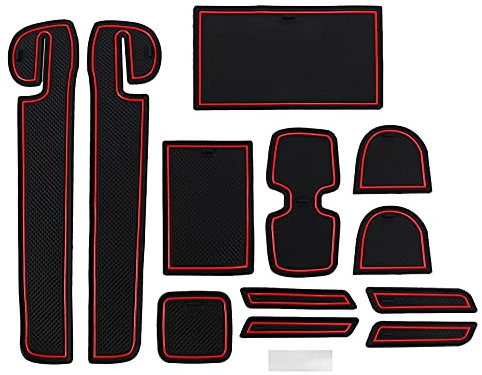 Wlauqueta For Swift 2018 12 Pieces Non- Non- Rubber Decorative Cup Holder Sticker Slot Pad Door Groove -Red