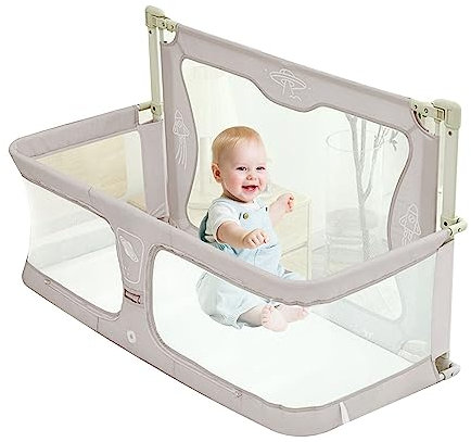Beistellbett Baby, 3 in 1 Reisebett Baby Bett Bed, zusammenklappbar, Stubenwagen, tragbares Kinderbett, Cuna Colecho para Bebes, atmungsaktives und ausziehbares Netzfenster, tragbares Reisebett ( Colo