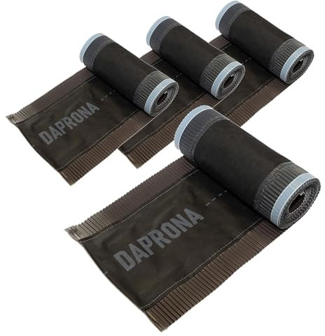 DAPRONA Firstband Alu 4 Rollen - 180mm x 5m Braun (RAL 8017) Rollfirst für eine optimale Dachfirst Abdeckung, Super Butylkleber