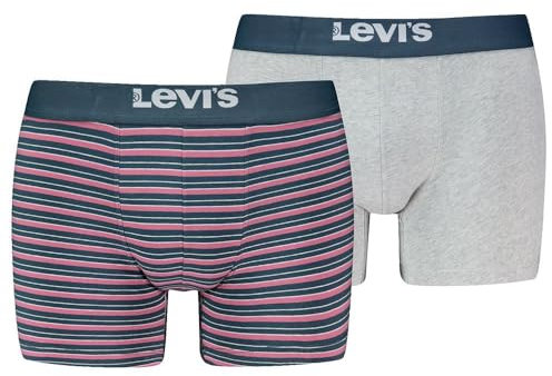 Levi's Boxer, Biancheria intima Uomo, Rosa/Grigio, L
