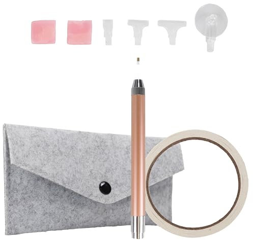 Crafts&Co® Stylo de Peinture Diamant | 5 Embouts pour le Diamond Painting Pen | Diamond Painting Accessories Set | DIY Kit de Création Cadeau pour Adultes et Enfants