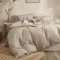 Sedefen Bettwäsche 135x200cm 4Teilig Baumwolle Renforce Beige Leinenfarbe Uni Unifarben Baumwollbettwäsche Set,2 Bettbezug und 2 Kissenbezug 80x80cm,mit Reißverschluss