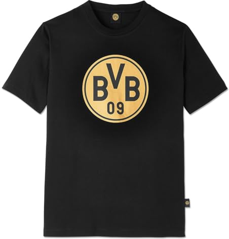 BVB Gold Edition: Exklusives Schwarzes T-Shirt mit Luxuriösem Gold-Logo Gr. S - Made in Europe