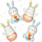 4pcs Easter Bunny Foil Balloons 30inch Extra Large Rabbit Happy Easter Balloons for Children Kids