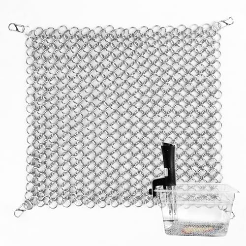 OARSE Sous Vide Accessory, Stainless Steel Weight Sinker Cooking Mesh Net, 4 Clips - Prevents Undercooked Food, Even Cooking, Wide Range of Uses