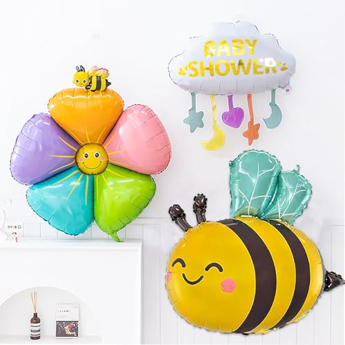 KOBOKO Biene Maja Geburtstagsdeko Mädchen Junge, Bienen Luftballons Geburtstag Deko, Biene Deko Folienballon, Luftballons für Kinder Mädchen Geburtstag Baby Shower Hochzeit Jubiläum Motto Party