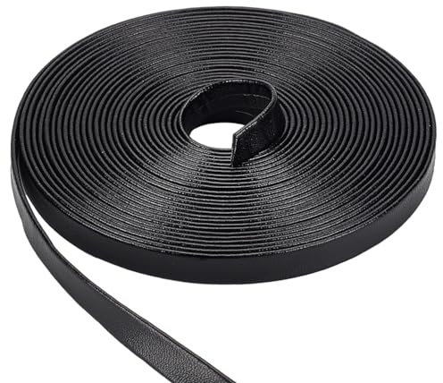 OLYCRAFT 5.5 Yards/5M Kunstlederschnur Leder Sageo Wickelschnur Für Japanische Samurai Schwerter 8mm Breite Samurai Schwerter Griffseile Kordel aus Kunstleder Für DIY Handwerk - Schwarz