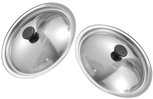 PRETYZOOM 2piezas Tapa De Inoxidable Para Olla Repuesto De Compatible Sartenes y Ollas Tapa De Cocina Multiusos