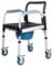 NANZHISM Toilettenstuhl für Senioren mit Rollen, 3-In-1 Dusch und Toilettenstuhl Fahrbar, Blau Duschstuhl mit Rollen Klappbar, Toilettenrollstühle, für Ältere und Behinderte (Größe : Soft seat Panel)
