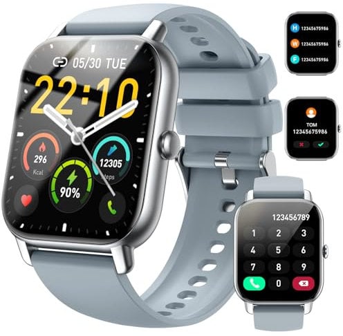 Smart Watch for Men Women Answer/Make Calls, 1.85 HD Fitness Watch with Heart Rate Monitor Sleep Monitor, 114+ Sports Activity Trackers with Step Counter, IPx8 Waterproof, Smartwatch for Android/iOS
