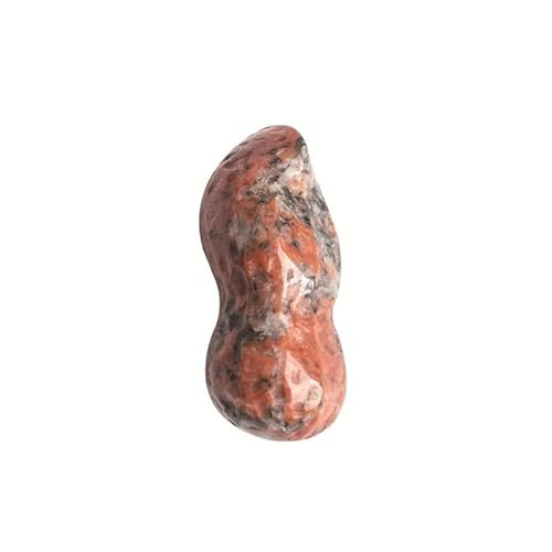 Adornos de maní de cristal, piezas de tallado de jade, decoración del hogar, regalos de manualidades, maní de jade, piedras rojas brillantes
