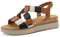 Tamaris Femme Comfort Damen Flache Sandale Plate, Cognac Comb, 40 EU