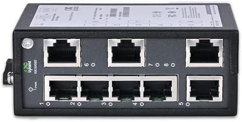 InHand Networks Switch di rete industriale a 8 porte, 8 porte Gigabit RJ45, IP30, DIN Rail, certificazione FCC/CE/UL, switch industriale (8 porte 10/100/1000 Base-T(X))