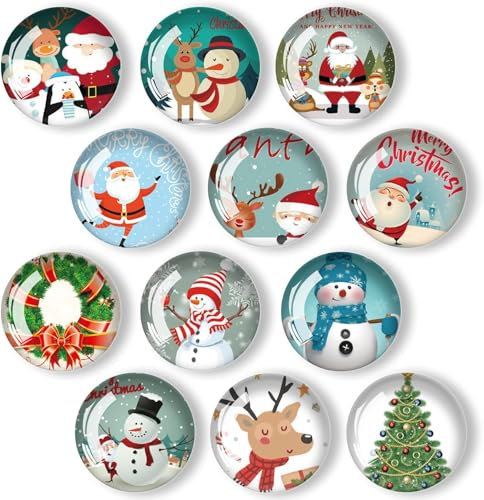 12 Piezas de Navidad Nevera Pegatinas, Navidad Nevera Imanes, Festivo de Temporada, Nevera Pegatinas para taquillas, pizarras, anuncios de Oficina