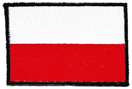 Polen Flagge Aufnäher zum aufbügeln oder aufnähen Bügelbild Aufbügler für Kleidung gestickter Bügelpatch Applikation Patch Größe 7,0 x 4,8 cm